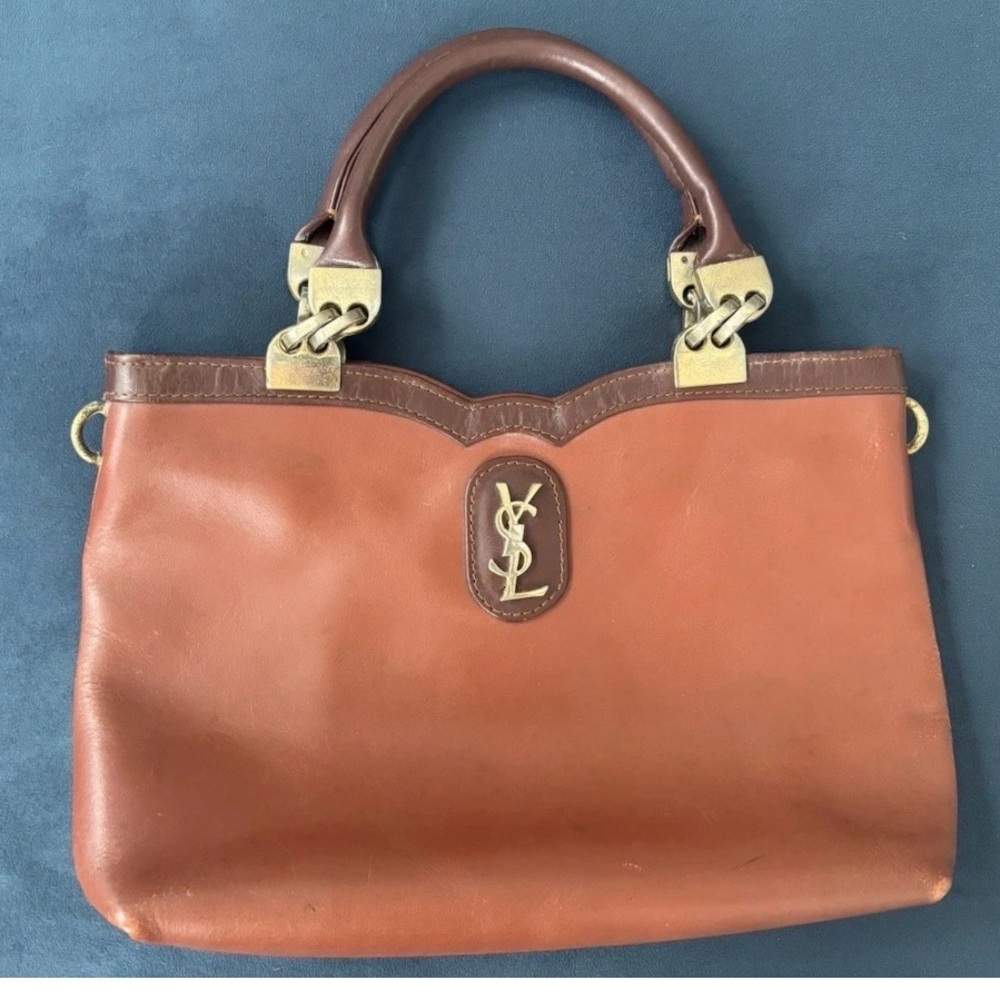 Yves Saint Laurent Tan Leather Shoulder Bag
